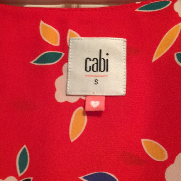 Cabi | Tied Up Red Floral Tank Top w/ Front Tie Small Style Number # 5734 - Picture 5 of 6